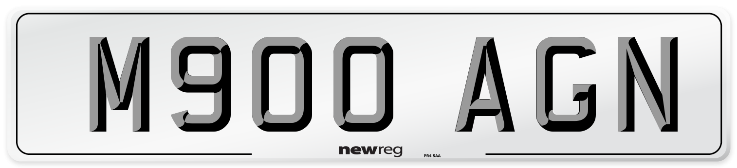 M900 AGN Number Plate from New Reg